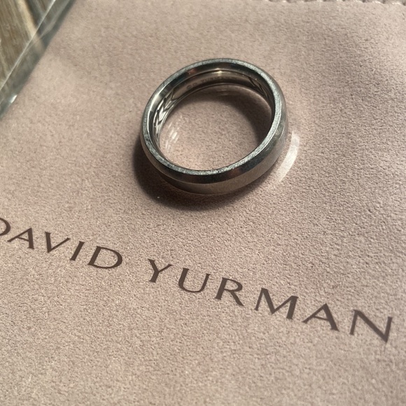David Yurman Beveled Wedding Band Ring Grey Titanium 6mm Size 10 - Picture 6 of 11